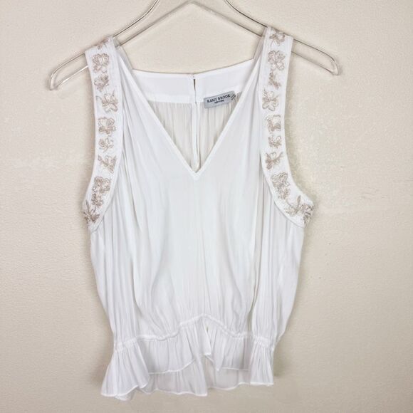 Ramy Brook Tops - Ramy Brook Large White Tank Top Embroidered Large